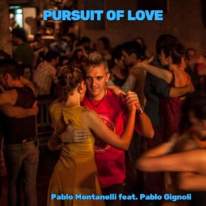 Pablo Montanelli and his wife embraces in a passionate tango dance, surrounded by other dancers in a dimly lit, intimate setting.